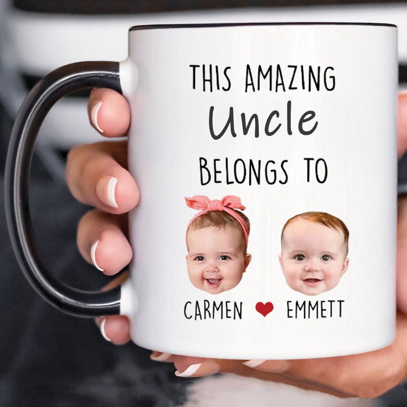 Custom Grandpa Grandma Gift, Custom Baby Face Mug, This Amazing Grandpa Belongs To Mug,Grandpa Birthday Mug,Personalized Grandkids Photo Mug