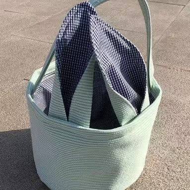 Custom Monogram Easter Basket,Baby Easter Name Basket,Personalized Embroidered Easter Bunny Basket,Easter Gift for Girls Boy,Easter Egg Hunt