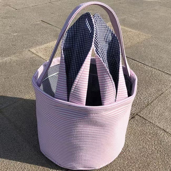 Custom Monogram Easter Basket,Baby Easter Name Basket,Personalized Embroidered Easter Bunny Basket,Easter Gift for Girls Boy,Easter Egg Hunt