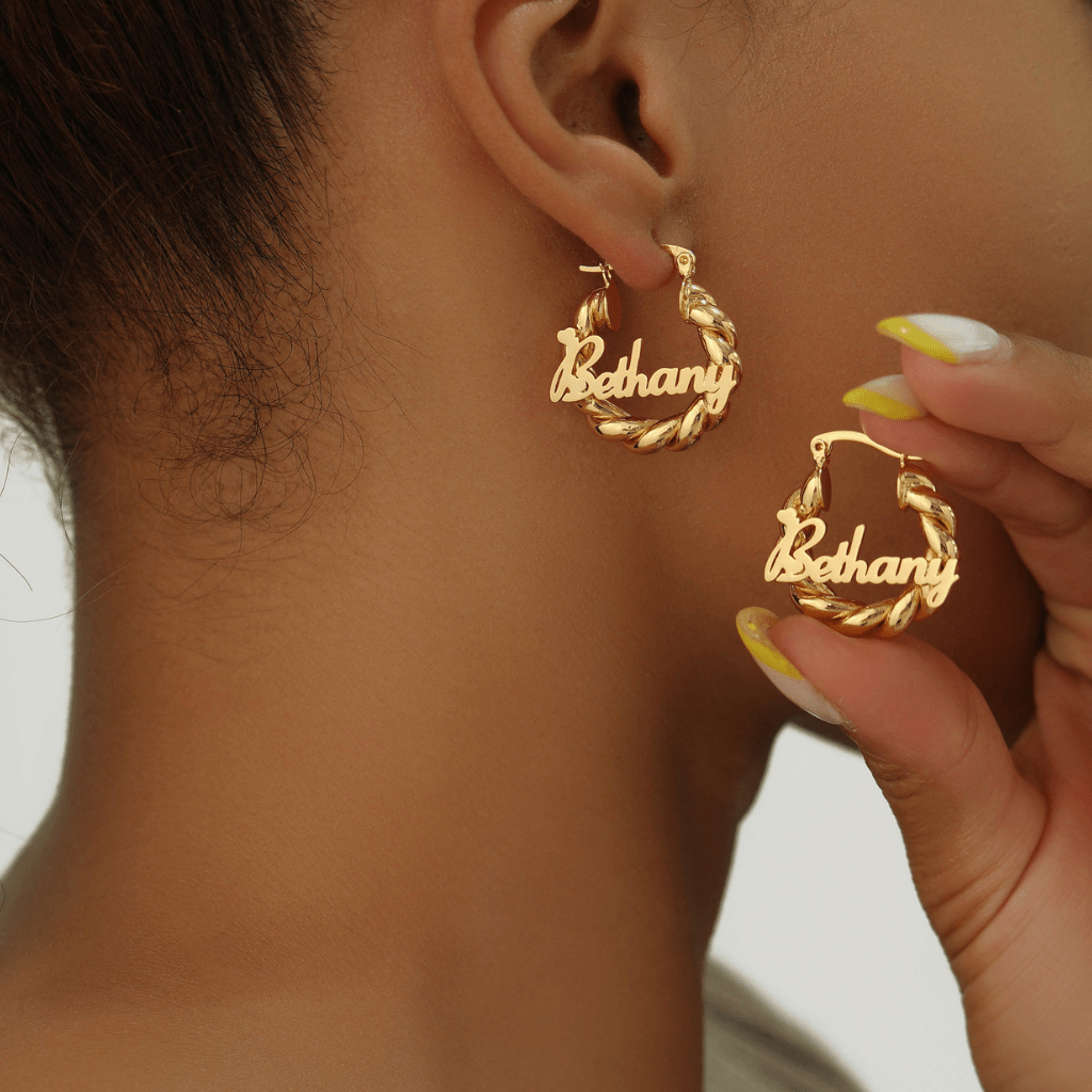 Custom Name Hoop Earrings,Personalized Earrings,Silver Hoop Earrings,Name Jewelry,Gifts For Her