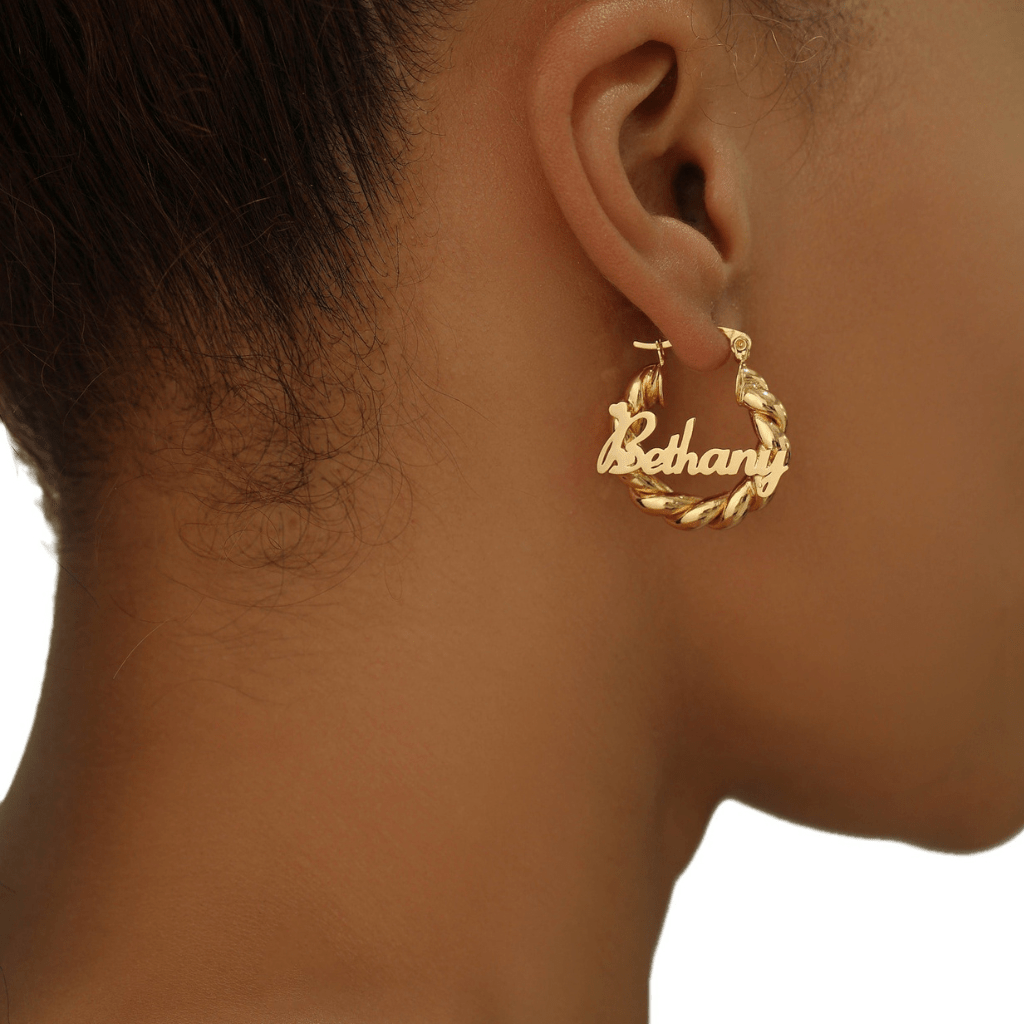 Custom Name Hoop Earrings,Personalized Earrings,Silver Hoop Earrings,Name Jewelry,Gifts For Her
