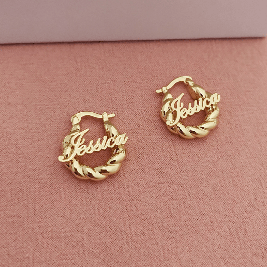 Custom Name Hoop Earrings,Personalized Earrings,Silver Hoop Earrings,Name Jewelry,Gifts For Her