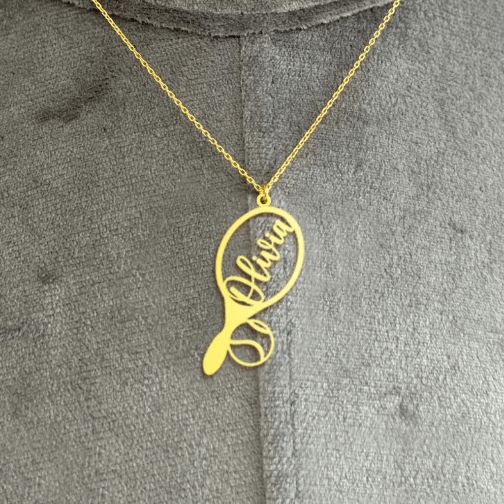 Custom name necklace, personalized pickleball, tennis ball, volleyball customization, gifts for her/him