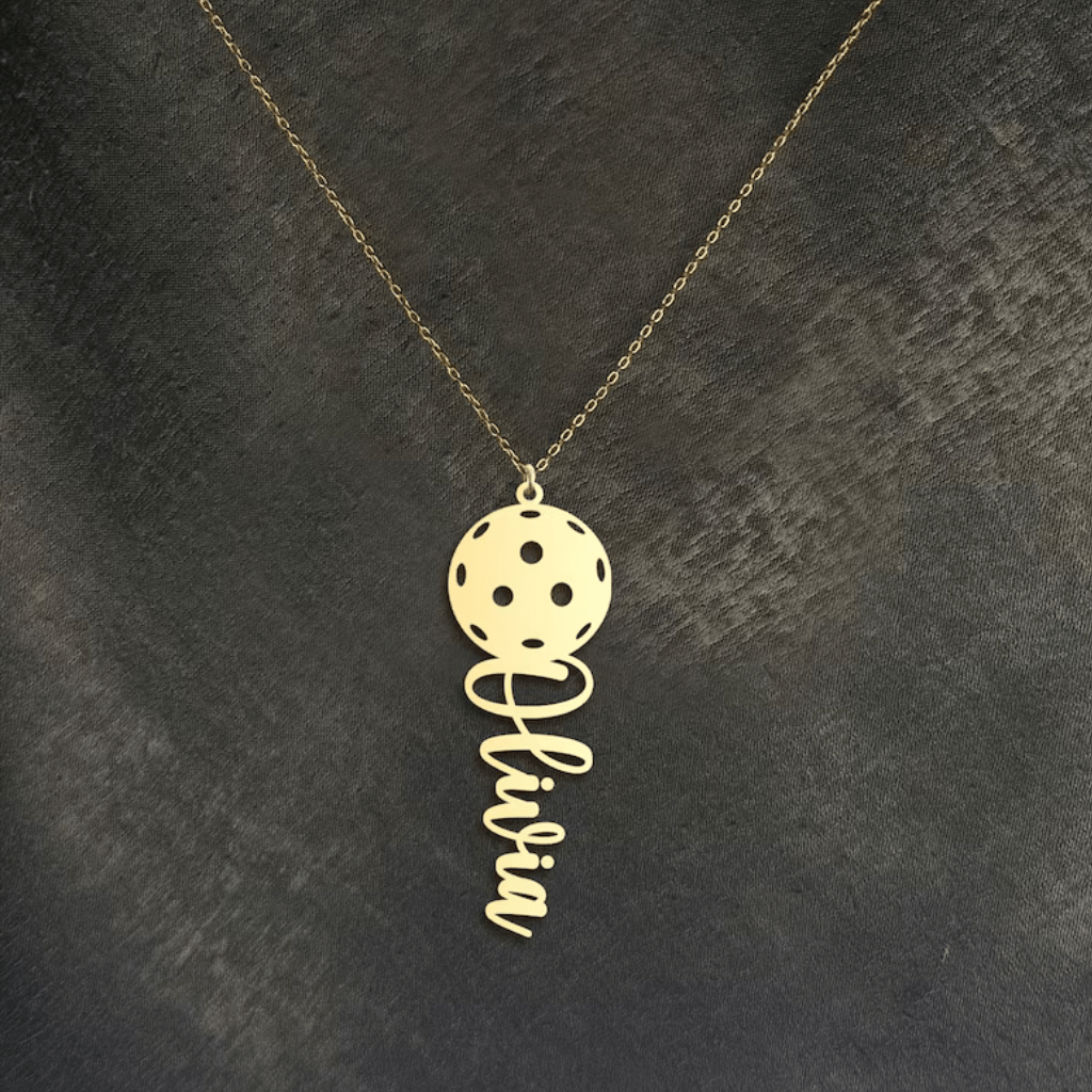 Custom name necklace, personalized pickleball, tennis ball, volleyball customization, gifts for her/him