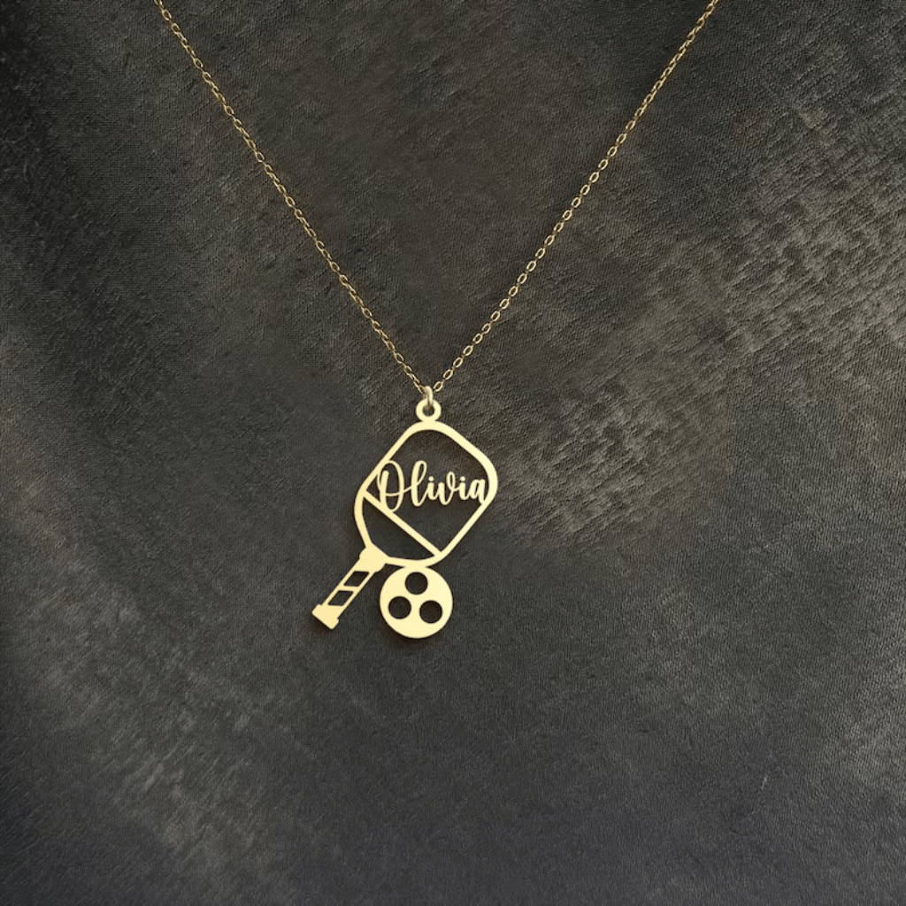 Custom name necklace, personalized pickleball, tennis ball, volleyball customization, gifts for her/him