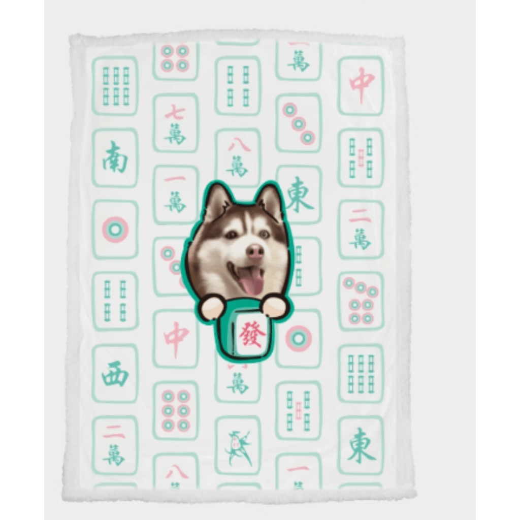 Custom pet illustration avatar lambskin flange double-layer soft blanket quilt