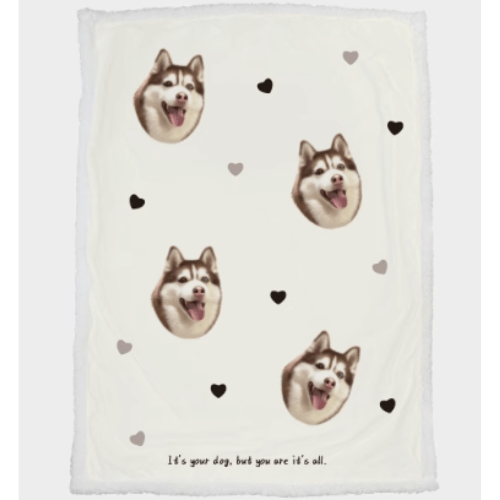 Custom pet illustration avatar lambskin flange double-layer soft blanket quilt