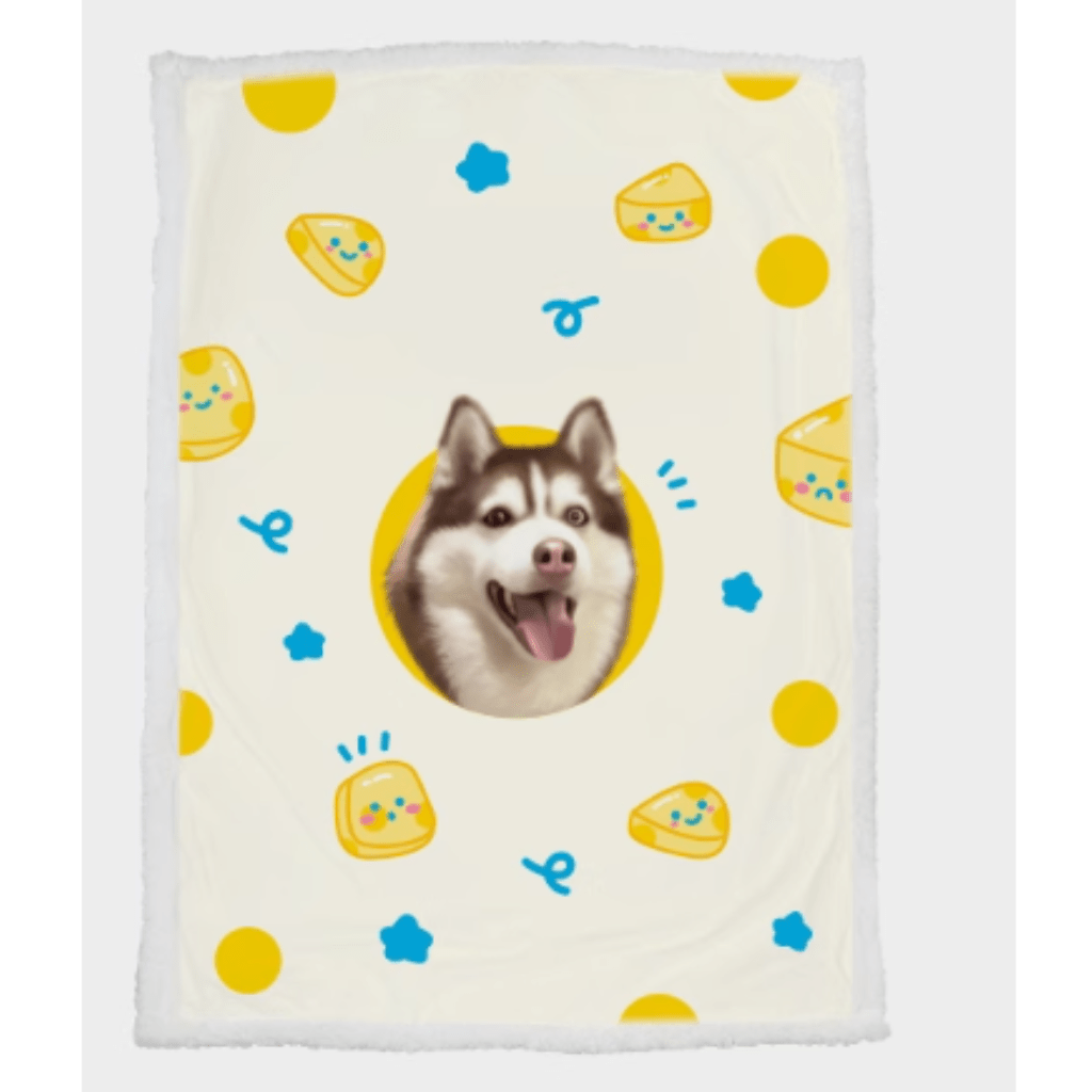 Custom pet illustration avatar lambskin flange double-layer soft blanket quilt