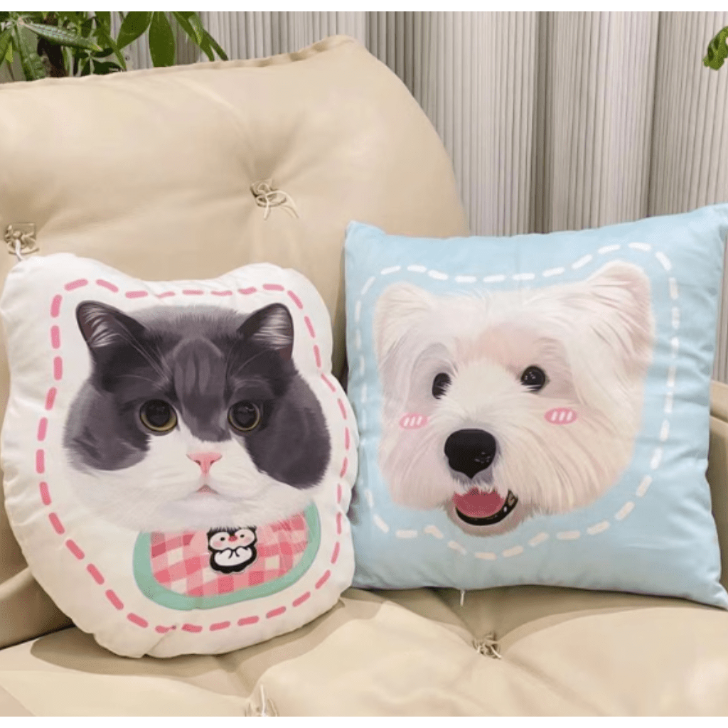 Custom pet illustration pillow