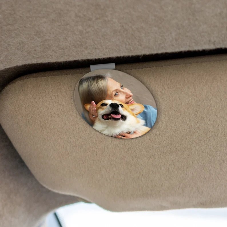 Custom Photo Acrylic Car Visor Clip, Personalized Family Portrait Sun Visor Clip, A Picture Frame for Your Car, Car Ornament