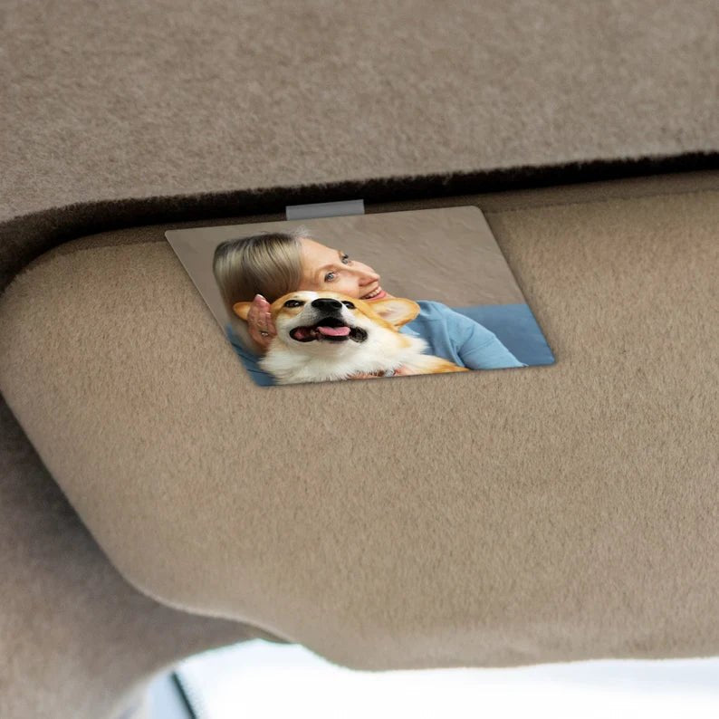 Custom Photo Acrylic Car Visor Clip, Personalized Family Portrait Sun Visor Clip, A Picture Frame for Your Car, Car Ornament