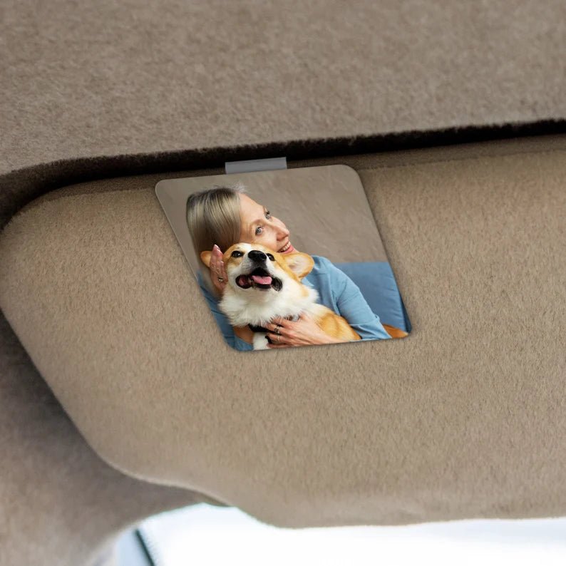 Custom Photo Acrylic Car Visor Clip, Personalized Family Portrait Sun Visor Clip, A Picture Frame for Your Car, Car Ornament