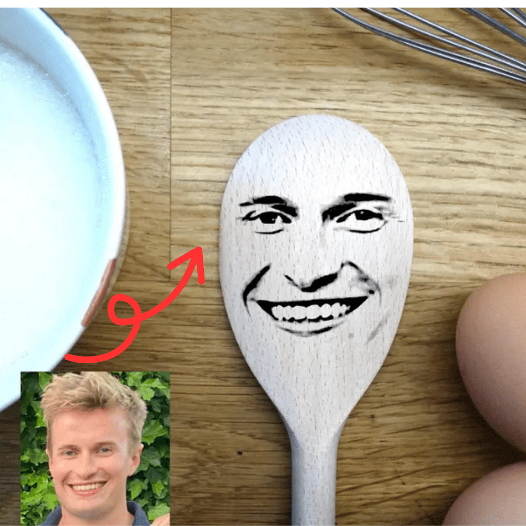 Customized face-engraved spoon - unique and exclusive fun
