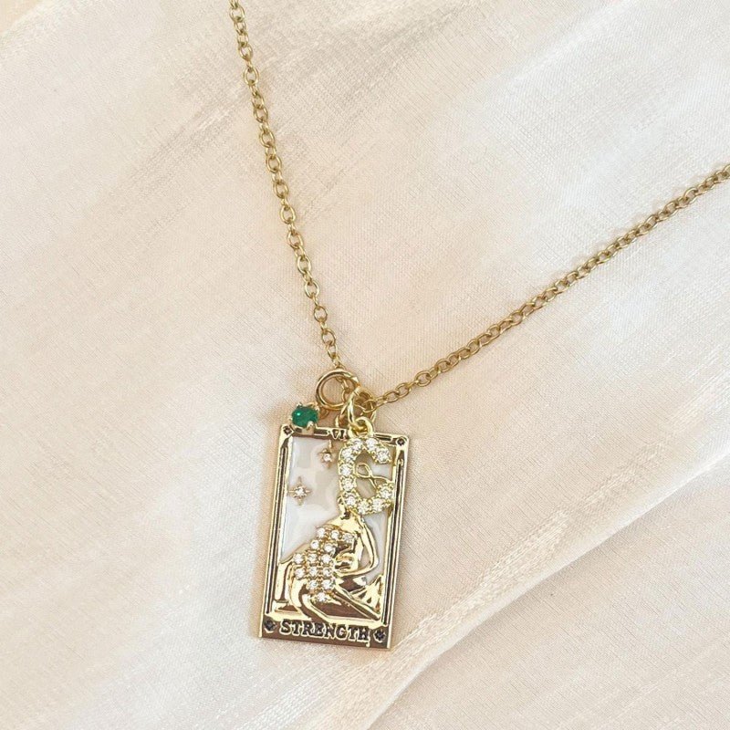 Mystical Astrology Necklace, Tarot Necklace (with Birthstone, Sun, Lover, Star, Moon, Magician Enamel Pendant), Tarot Necklace, Astrology Necklace