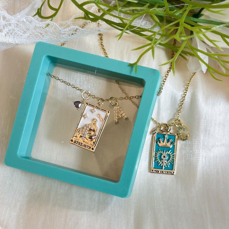 Mystical Astrology Necklace, Tarot Necklace (with Birthstone, Sun, Lover, Star, Moon, Magician Enamel Pendant), Tarot Necklace, Astrology Necklace