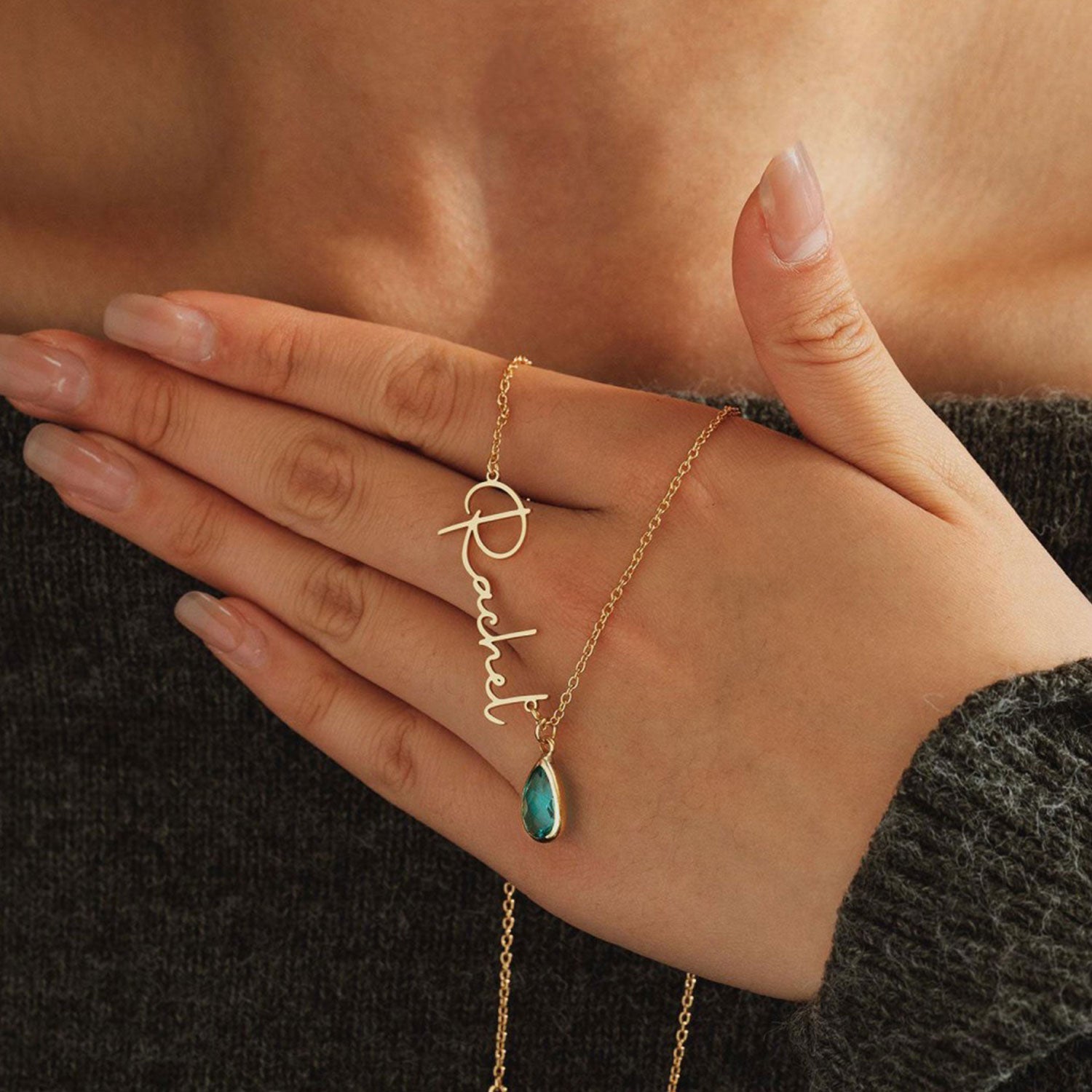 Personalized name necklace, customized birthstone and name, Mother's Day gift, holiday gift