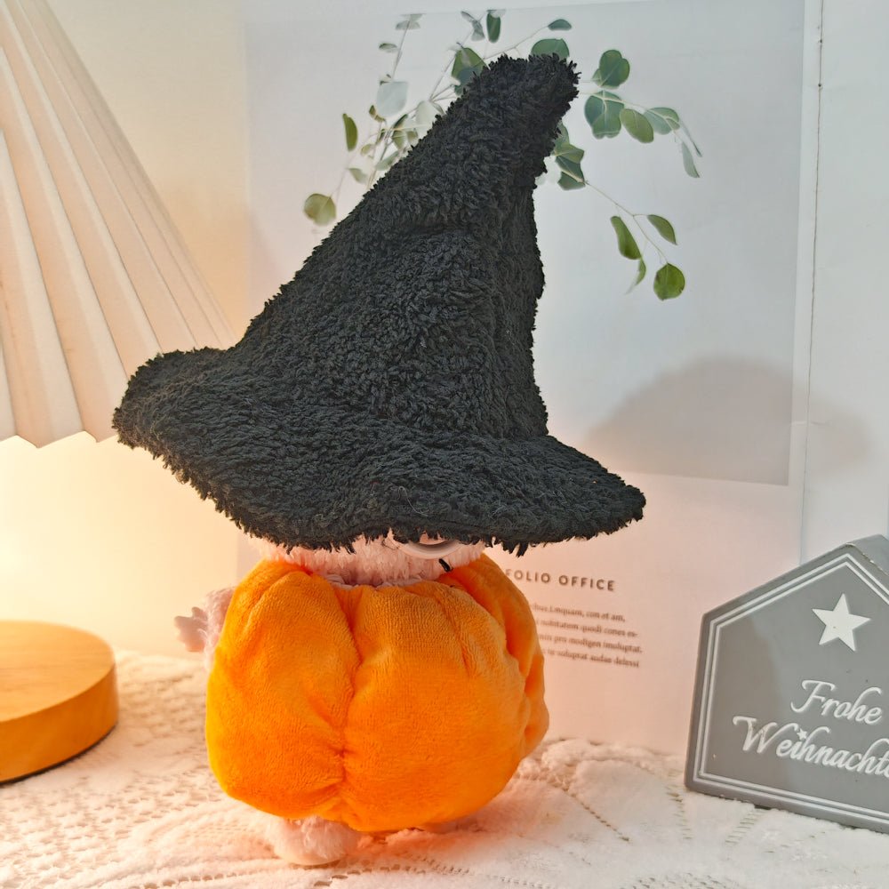 Pumpkin Witch Costume for Labubu – Halloween Themed Doll Clothes with Cute Wizard Hat