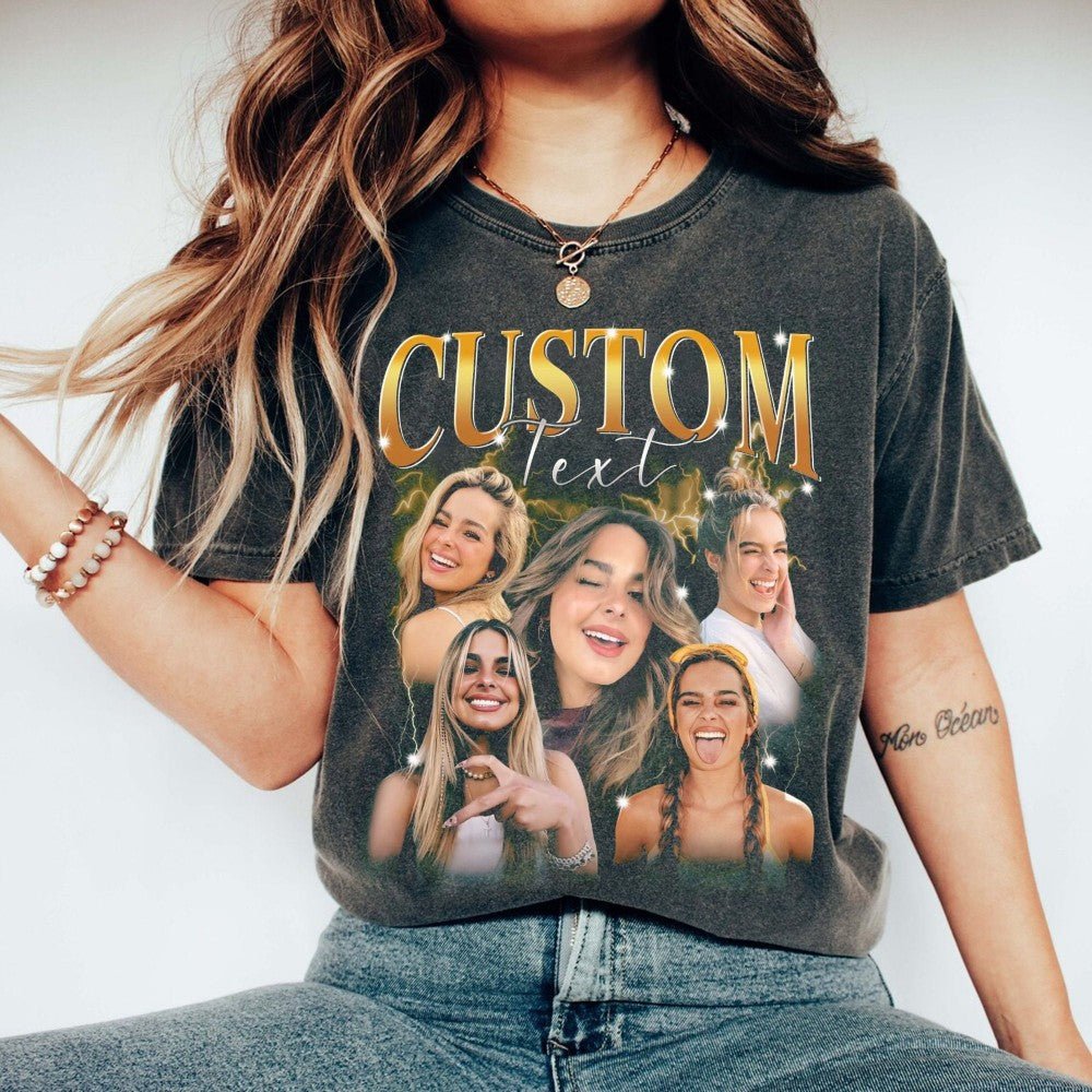Custom Graphic Photo Vintage Washed Shirt, Family Bootleg Graphic Shirt, Personalize Bootleg Custom, Bachelor Party, Graduation Gift Idea