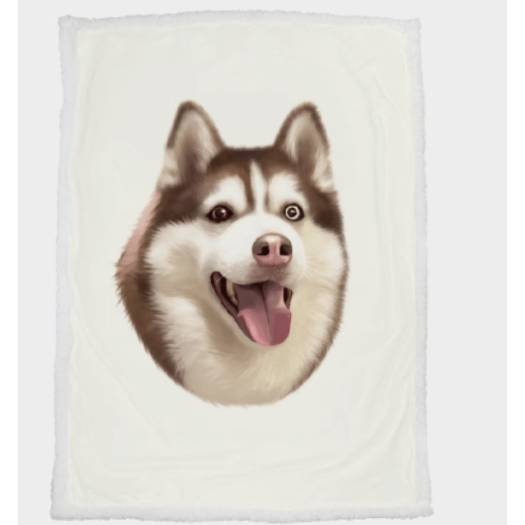Custom pet illustration avatar lambskin flange double-layer soft blanket quilt