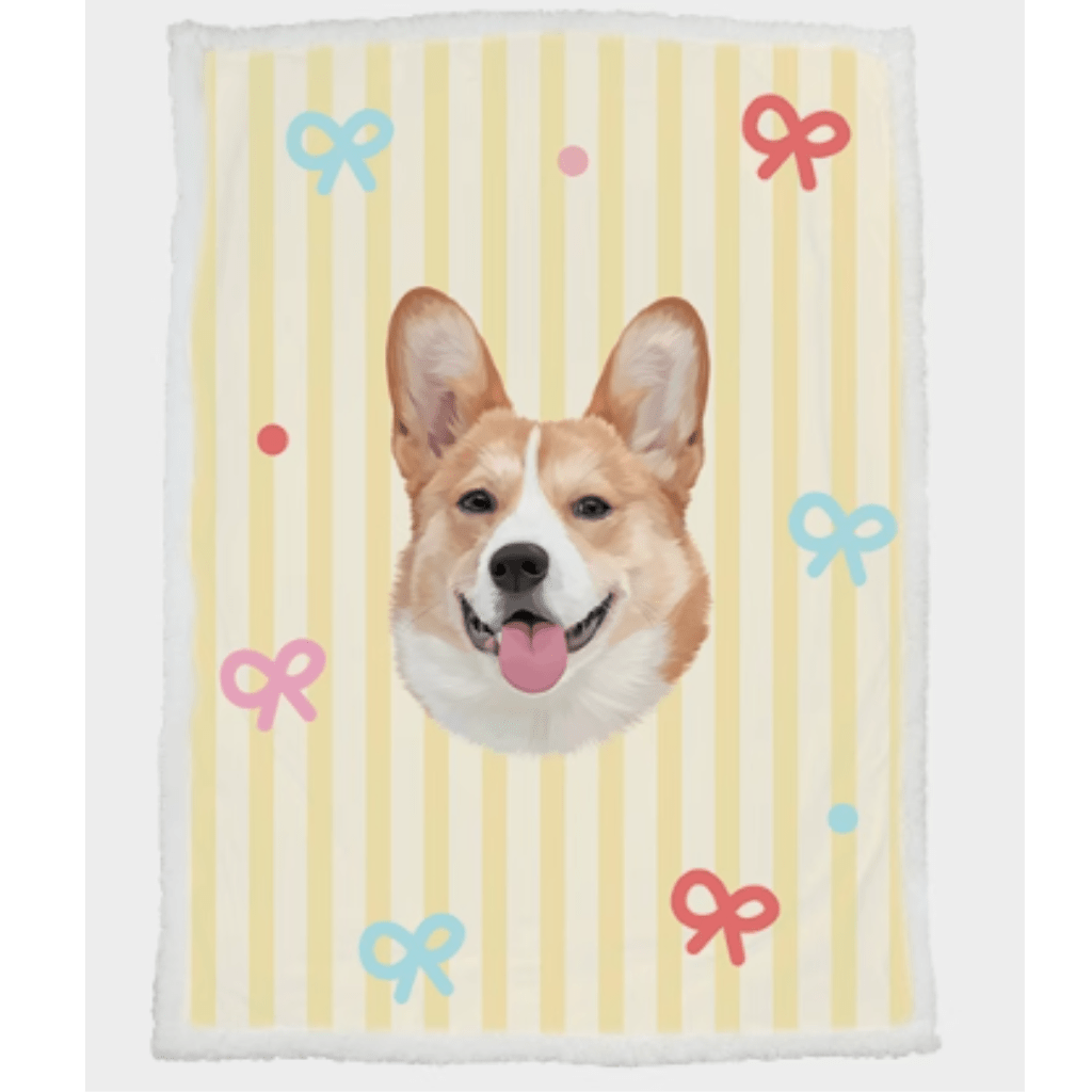 Custom pet illustration avatar lambskin flange double-layer soft blanket quilt