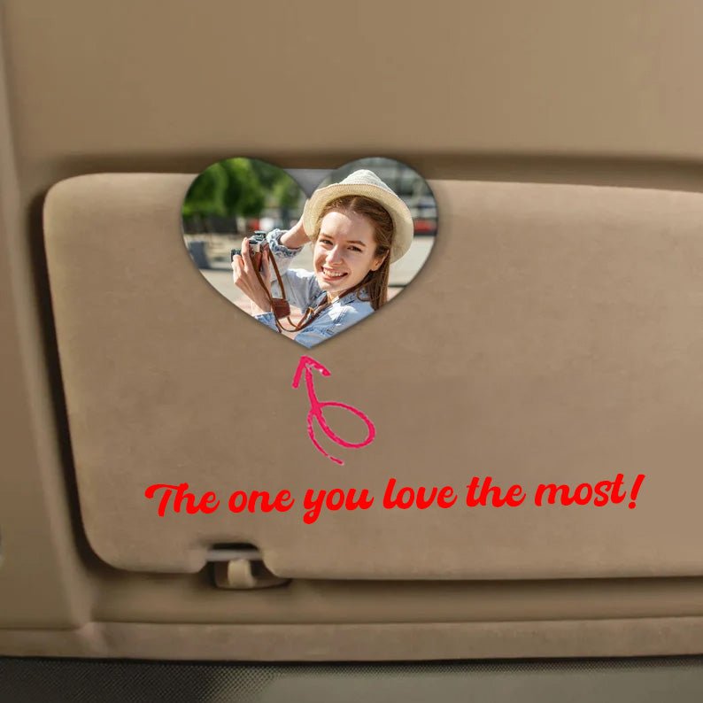 Custom Photo Acrylic Car Visor Clip, Personalized Family Portrait Sun Visor Clip, A Picture Frame for Your Car, Car Ornament