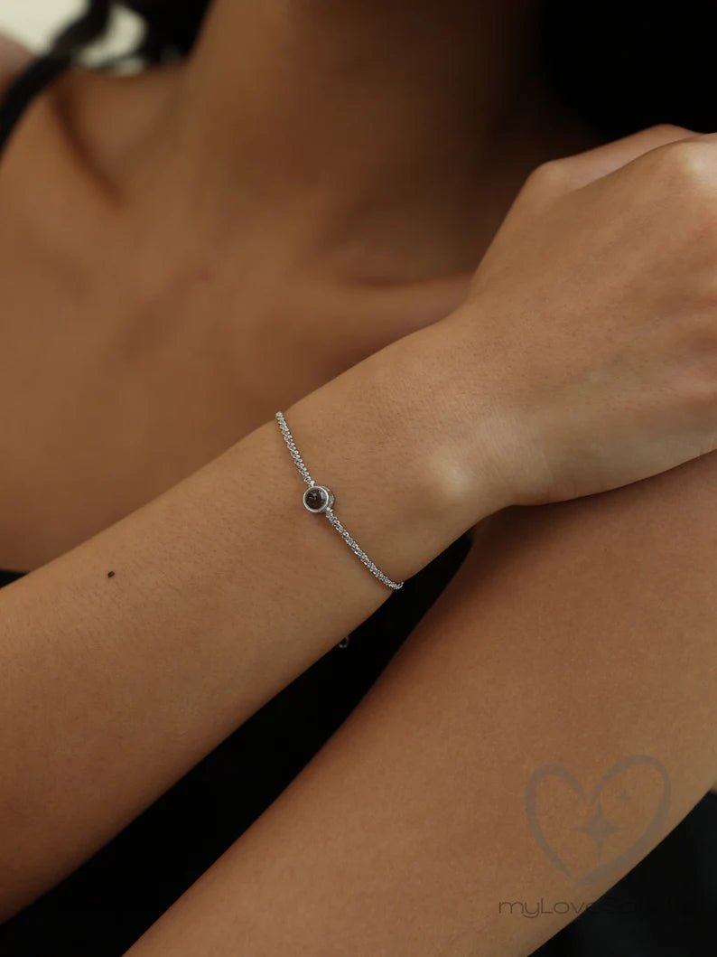 Custom Photo Projection Bracelet with Sparkling Chain - Handmade Jewelry for Christmas, Bestfriend Gifts, Gifts for Mom Lover Girlfriend - 我的商店