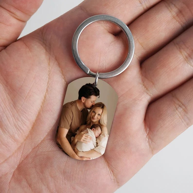 Custom Picture Keychain, Personalized Text Keychain, Doubled Sided Picture Keychain, Anniversary Gift , Gift For him, Mother‘s day Gifts - 我的商店