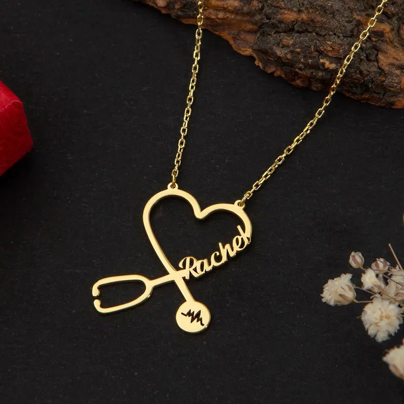 Custom stethoscope necklace, doctor gift, nurse gift, graduation gift, gift for her