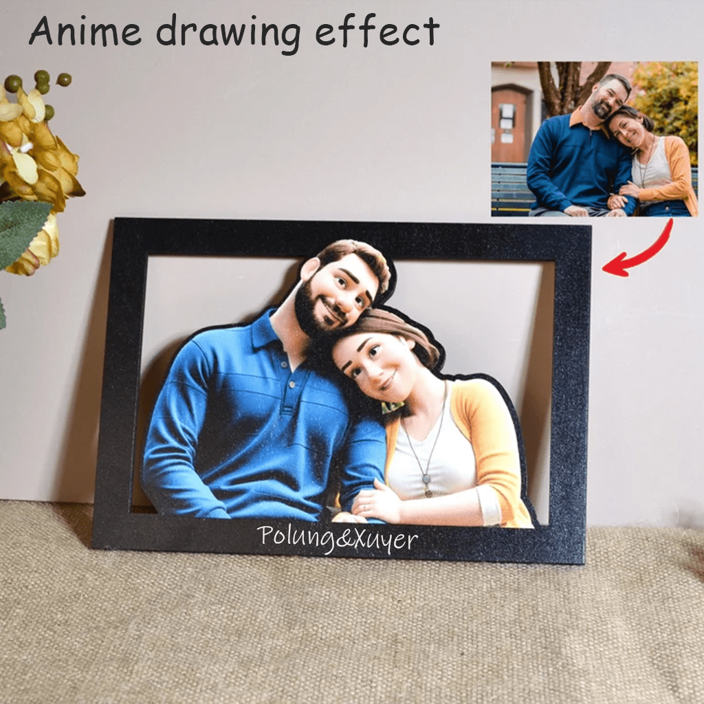Customized 3D cartoon family wall art, couple cartoon portrait, anniversary gift for friends, birthday gift for her, Christmas gift