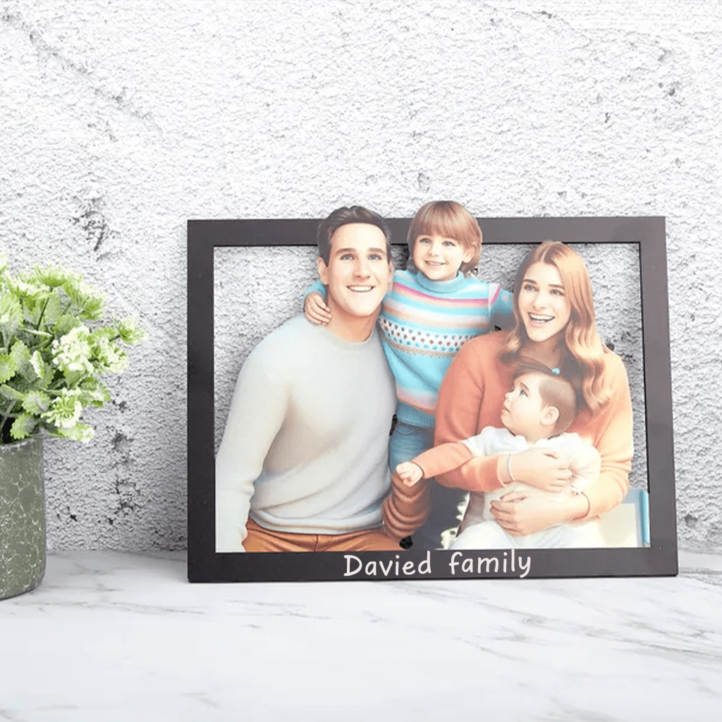 Customized 3D cartoon family wall art, couple cartoon portrait, anniversary gift for friends, birthday gift for her, Christmas gift