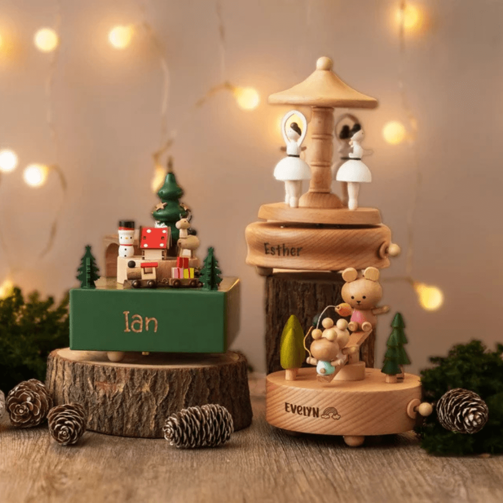 Customized name music box, creative gift birthday gift Valentine's Day music box wooden crafts