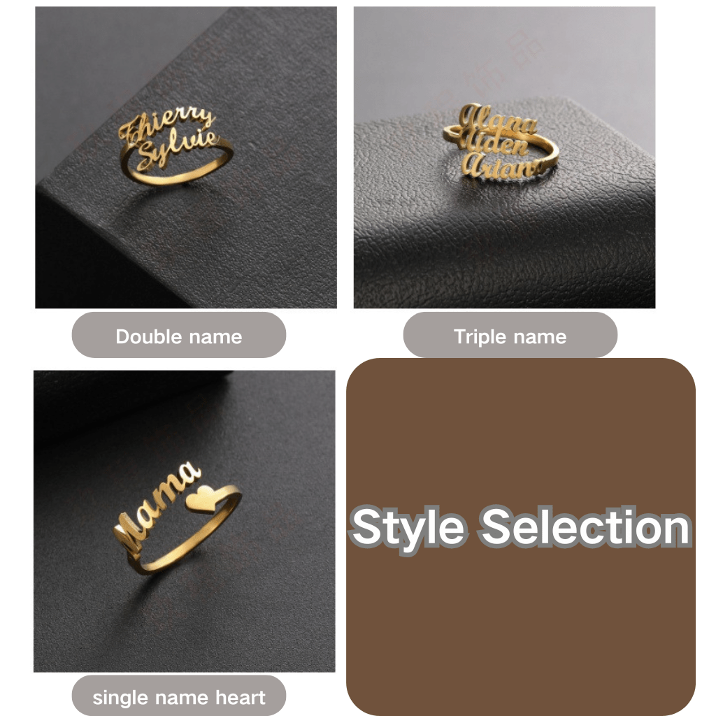 Customized open letter ring