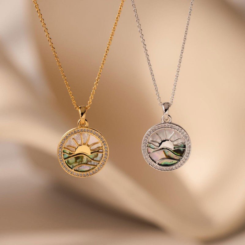 Pearl Sunset Necklace, New Beginning Necklace, Sunset Coin Necklace, Gifts for Her, Mother's Day Gifts