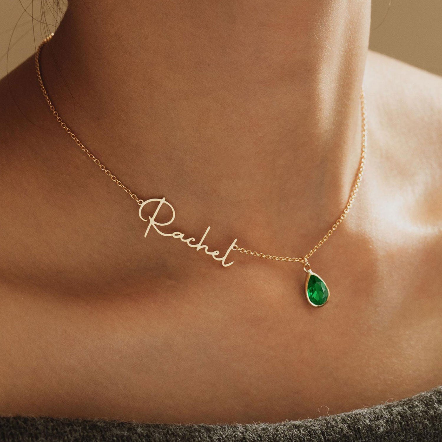 Personalized name necklace, customized birthstone and name, Mother's Day gift, holiday gift